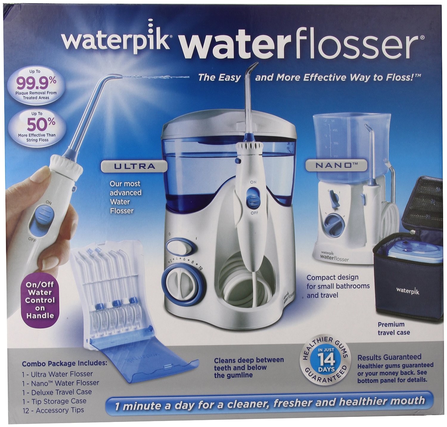 Waterpik Water Flosser Tip Storage Case and Accessory Tips Combo Pack